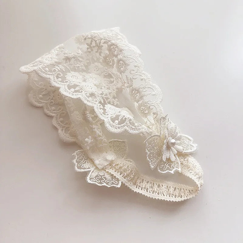 Lace Flowers Whimsical Elastic Headband: 9 Design Options