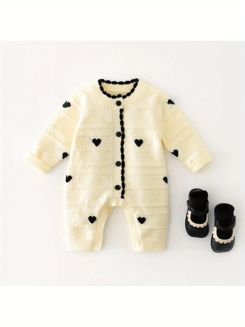 "Sweetheart Kisses" Babies Knitted Romper