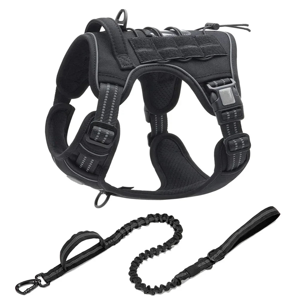 MACHO Pet - Tactical No-Pull Dog Harness & Leash 2 PC Set - The Palm Beach Baby