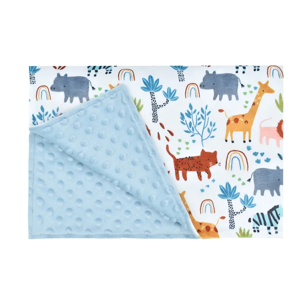 Adorable Printed Dotted Fleece Baby Swaddle Receiving Blanket - The Palm Beach Baby Estimated 12 -21 Day Shipping