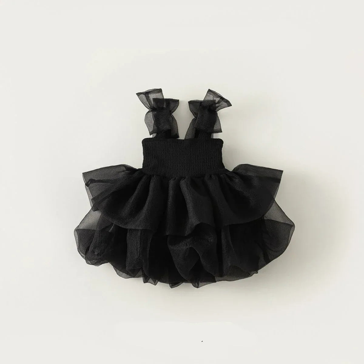 Addie Tulle Dress for Girls - Sleeveless Tiered Skirt with Elegant Tulle Bows in 4 Colors - The Palm Beach Baby