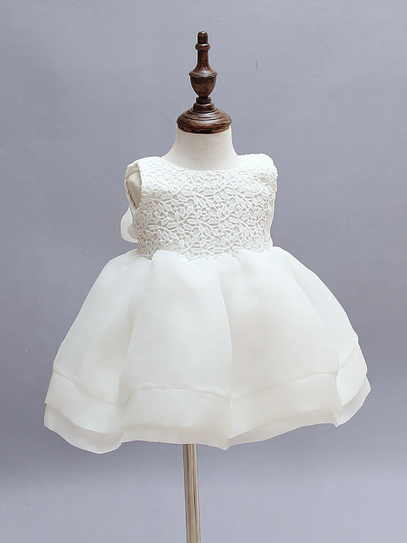 White Chiffon Tiered Dress 2 PC Set