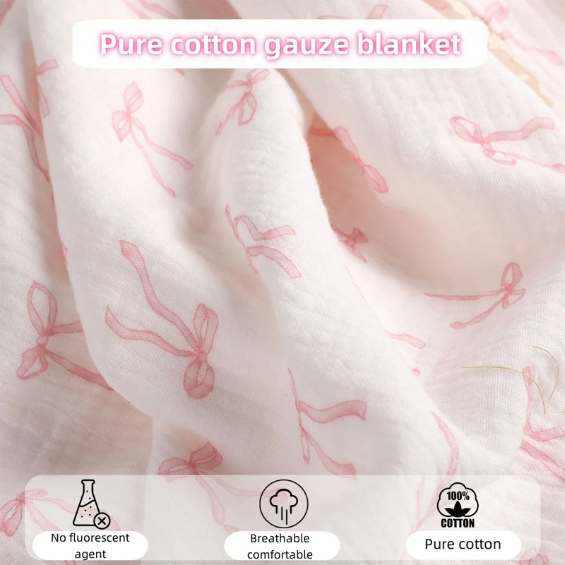 Soft Cotton Baby Blankets with Lace - 3 Designs