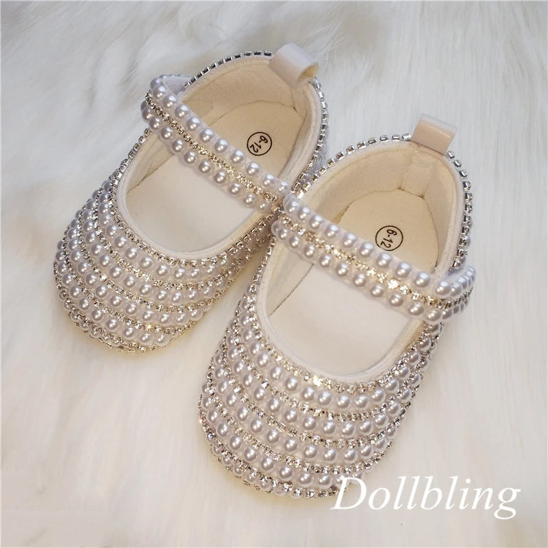 "Tabitha" Babies Beaded Special Occasion Pre-Walker Shoes
