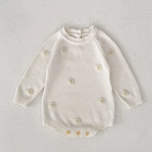 "Colleen" Cozy Fall Knit Baby Romper