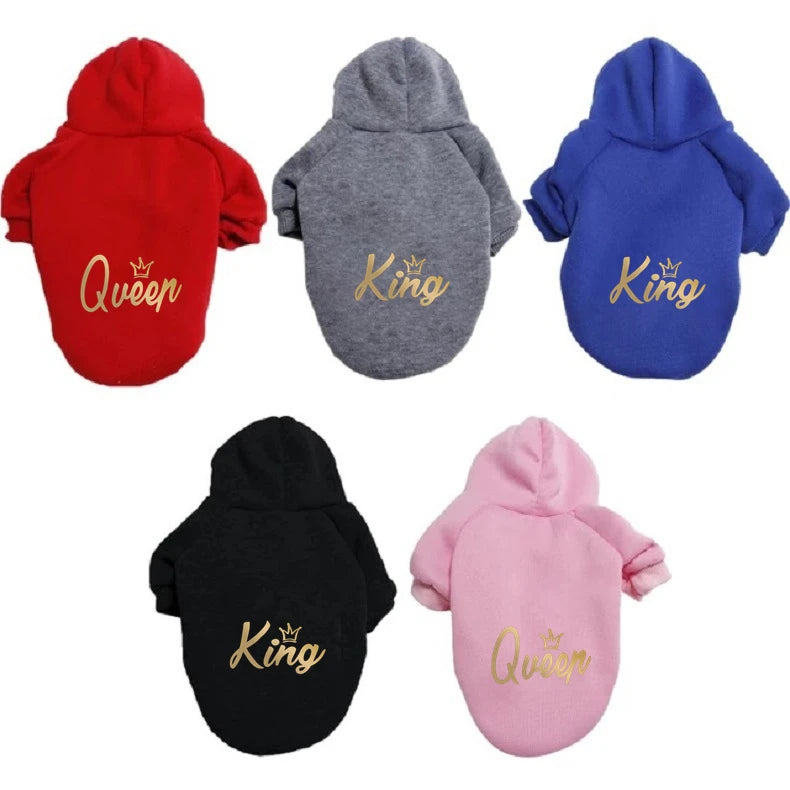 "King And Queen" Small To Large Dog Hoodie