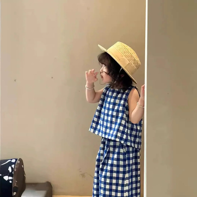 "Chancey" Checked Pants Set