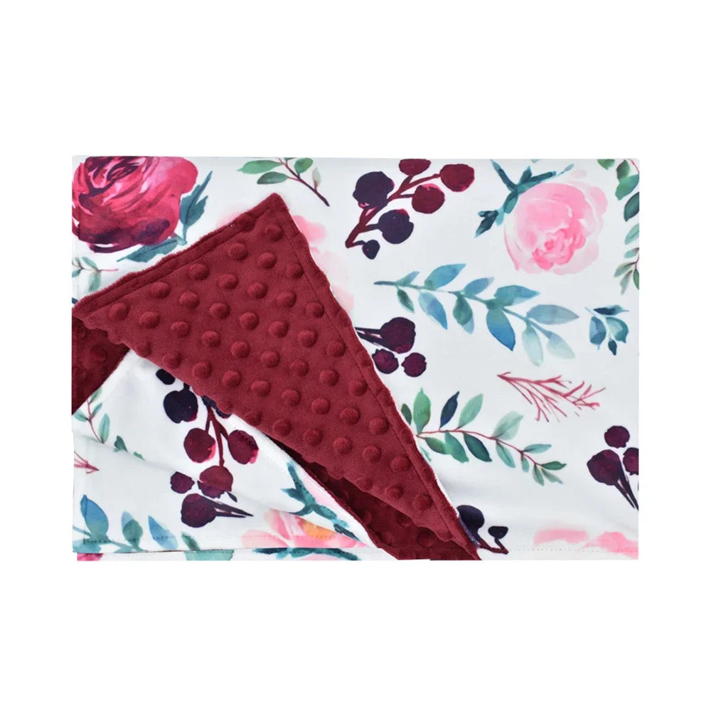 Adorable Printed Dotted Fleece Baby Swaddle Receiving Blanket - The Palm Beach Baby Estimated 12 -21 Day Shipping