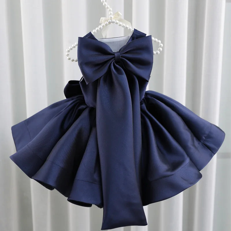 Tara Marie Elegant Party Dress with Oversized Bow in 7 Chic Colors - The Palm Beach Baby