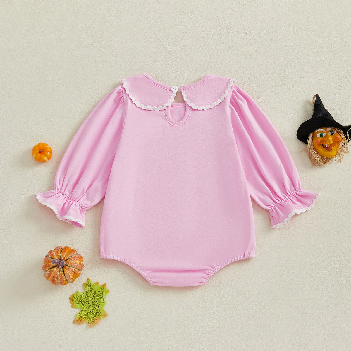 Pumpkin Petootie Little Girl Romper - Palm Beach Pink