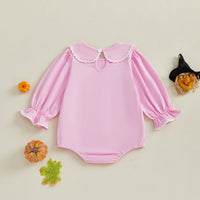 Pumpkin Petootie Pumpkin Little Girl Romper - Palm Beach Pink - The Palm Beach Baby
