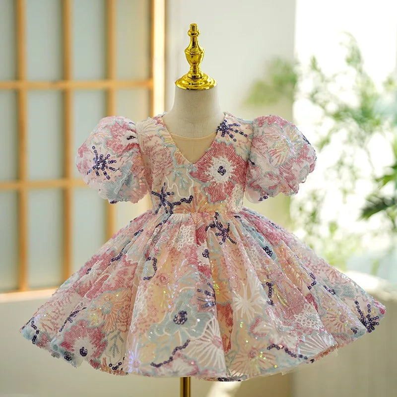 "Stella" Sparkling Floral Occasion Party Dress - 5 Colors