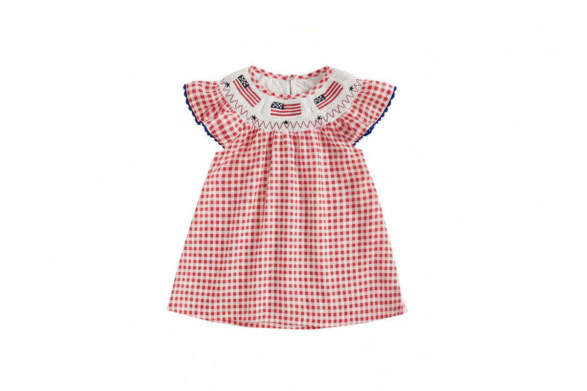 Pamela Patriotic A-Line Cute Summer Dress For Girls in 5 Adorable Designs - The Palm Beach Baby Estimated 20 - 30 Day Shipping