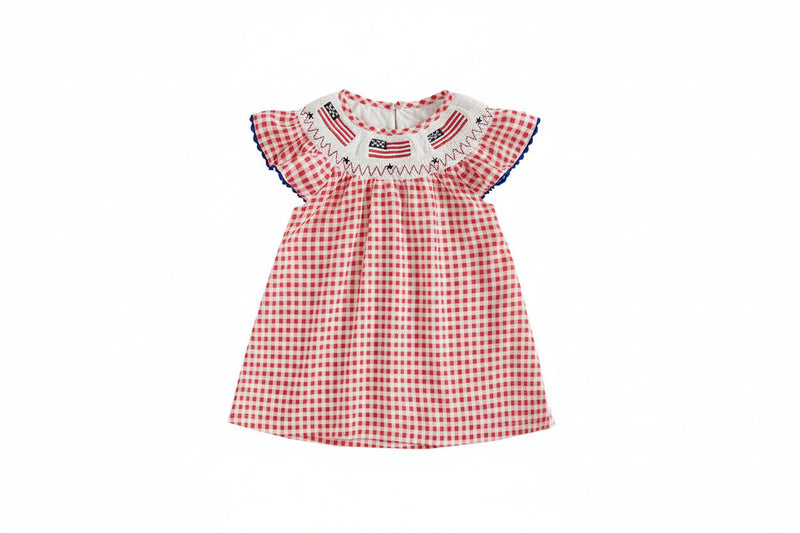 Pamela Patriotic A-Line Cute Summer Dress for Girls – The Palm Beach Baby