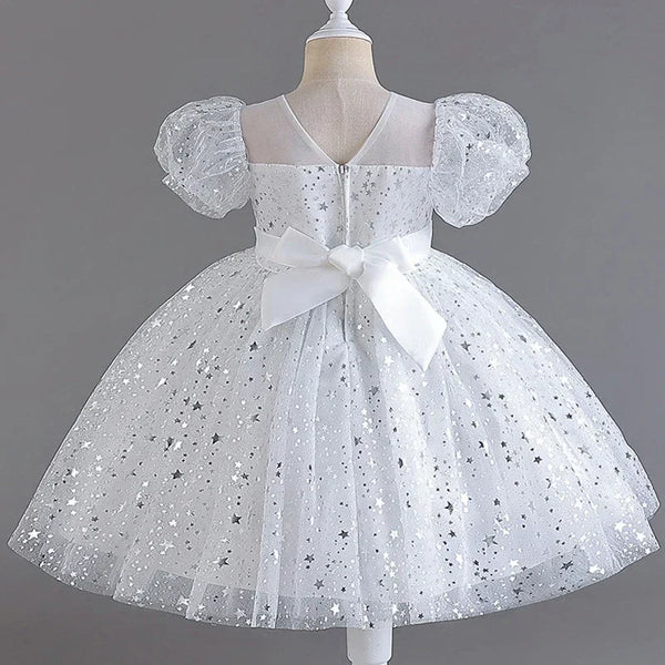 Tanya Chic Sparkly Party Dress with Puff Sleeves - 5 Elegant Colors - The Palm Beach Baby Estimated 12 - 20 Day Shipping