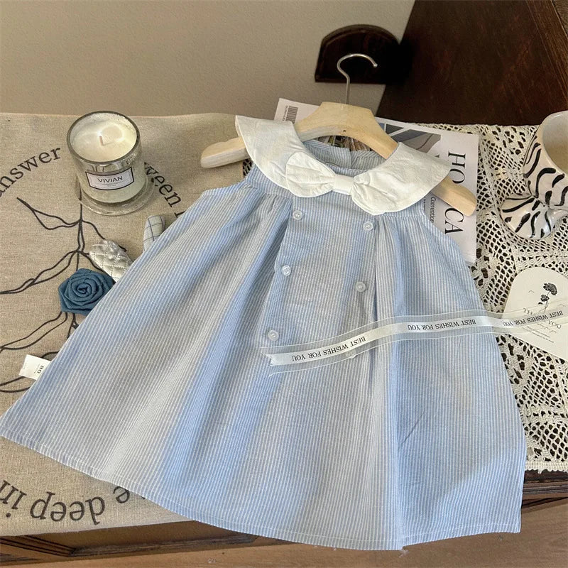 Marietta Elegant Boca Blue A-Line Children's Dress