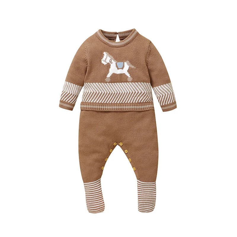 "My Lil Horse" Knitted Romper - 4 Colors