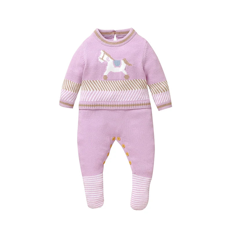 "My Lil Horse" Knitted Romper - 4 Colors