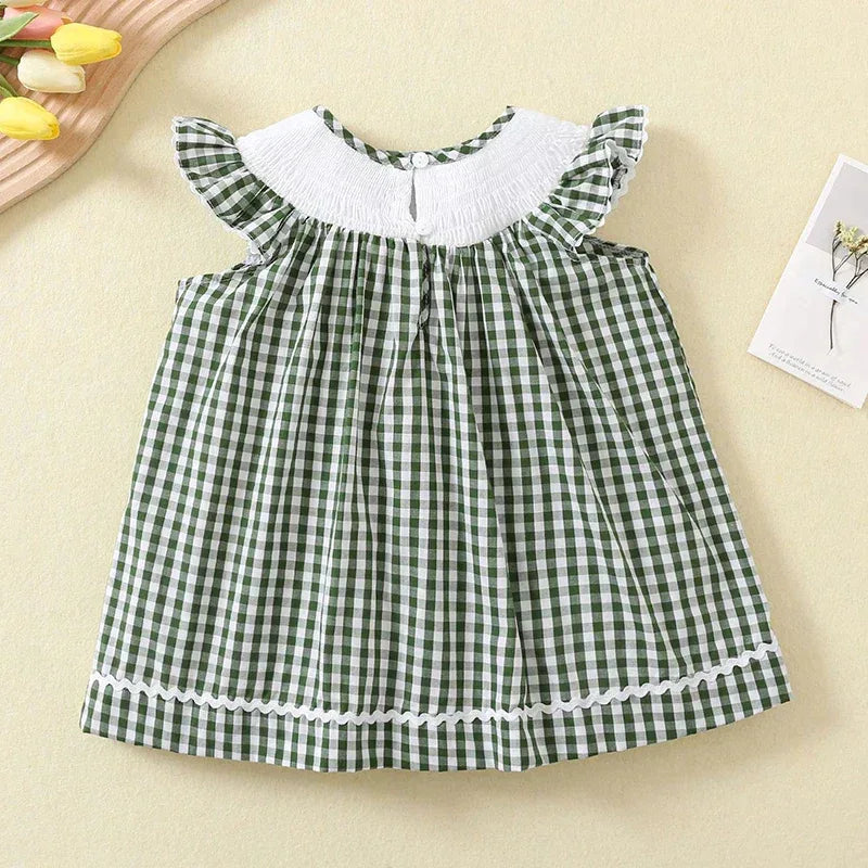 "Christmas Year Long" Boutique Style Dress For Girls - Year-Round Christmas Embroidered A-Line Dress - The Palm Beach Baby