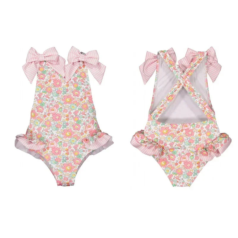 "Les Fleurs" Little Girl's Floral Swimsuit