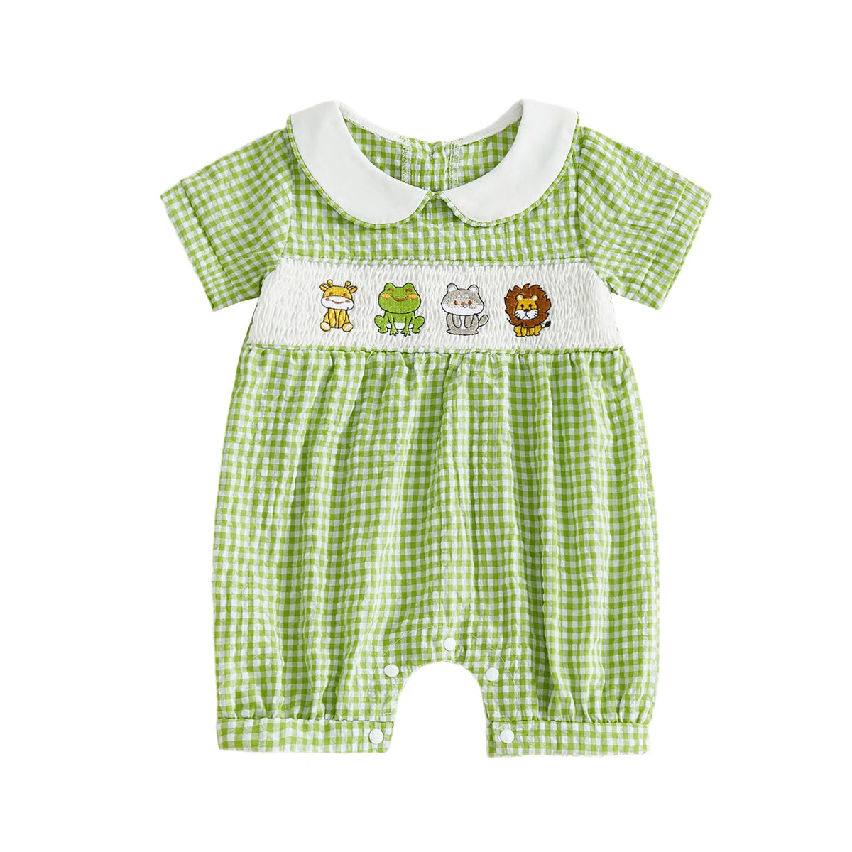 Smocked Cuties Seersucker Rompers Embroidered In 2 Kid-Worthy Designs - The Palm Beach Baby Estimated 13 - 20 Day Shipping