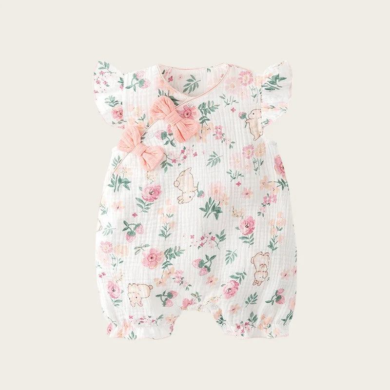 "My Little Flower" Pink Babies Romper