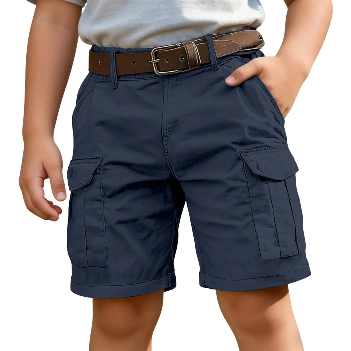 Kids Cotton Cargo Shorts Multi-Pocket - 6 Color Options
