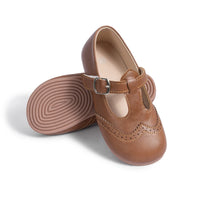Girls T-Strap Brogue Mary Jane Flats