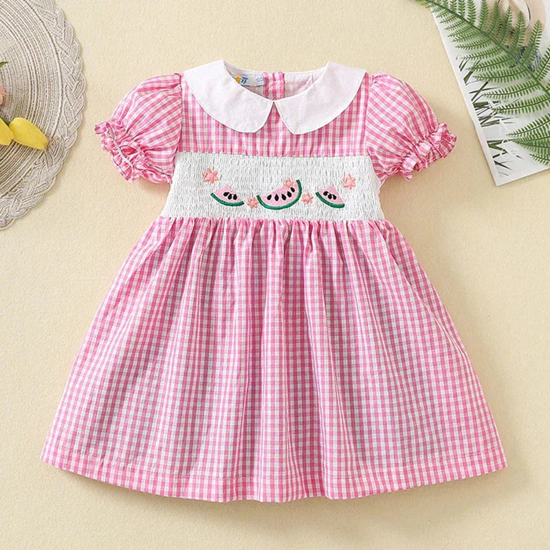 Charming 'Watermelon Sweetness' Hand Smocked Dress for Girls 7 Months to 6 Years - The Palm Beach Baby
