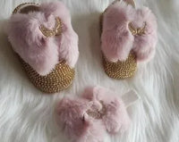 Elegant Rhinestone Crown Shoes & Headpiece Set for Babies - The Palm Beach Baby