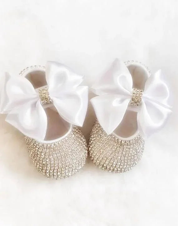 Elegant Rhinestone Crown Shoes & Headpiece Set for Babies - The Palm Beach Baby