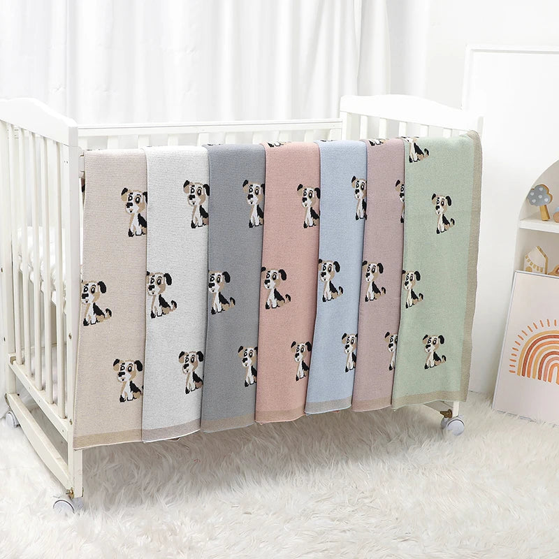 "Little Doggies" Cotton Baby's Blanket - 3 Colors