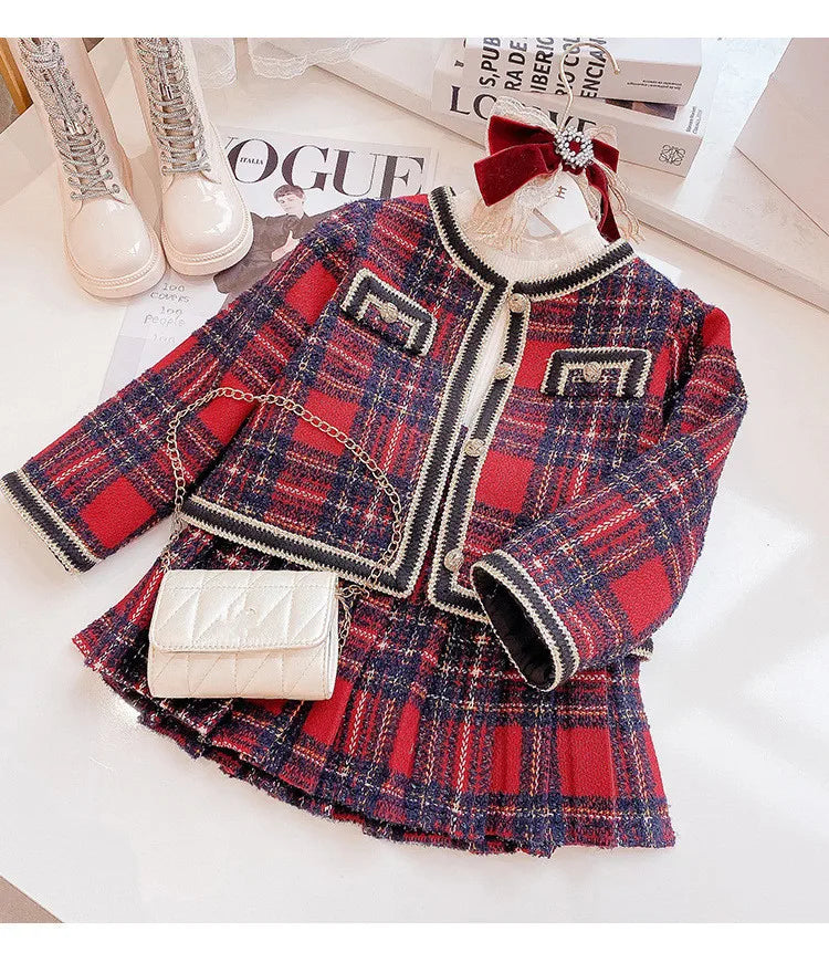 "Marella" Classic Plaid 2 PC Skirt Set