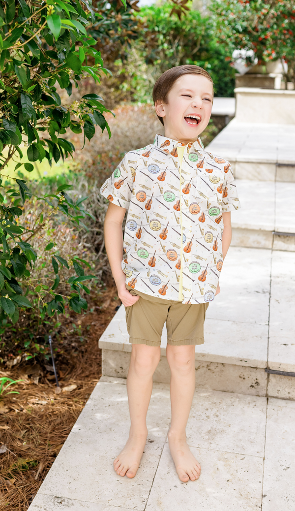 Jazz Festin' Short Sleeve Collared Shirt