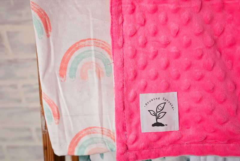Durable and stylish Colorful Creations Minky Blanket, made for babies with sensitive skin, ensures comfort and fun while decorating any space.
