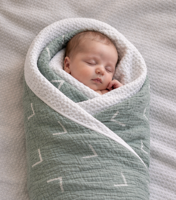 Green Arrow Muslin/Waffle Blanket - The Palm Beach Baby Growing Sprouts