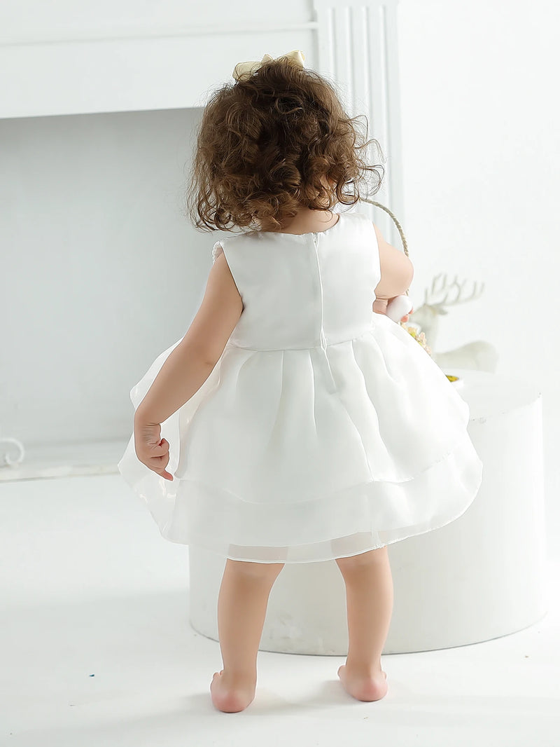 "Sara-Marie" White Tiered Occasion Dress
