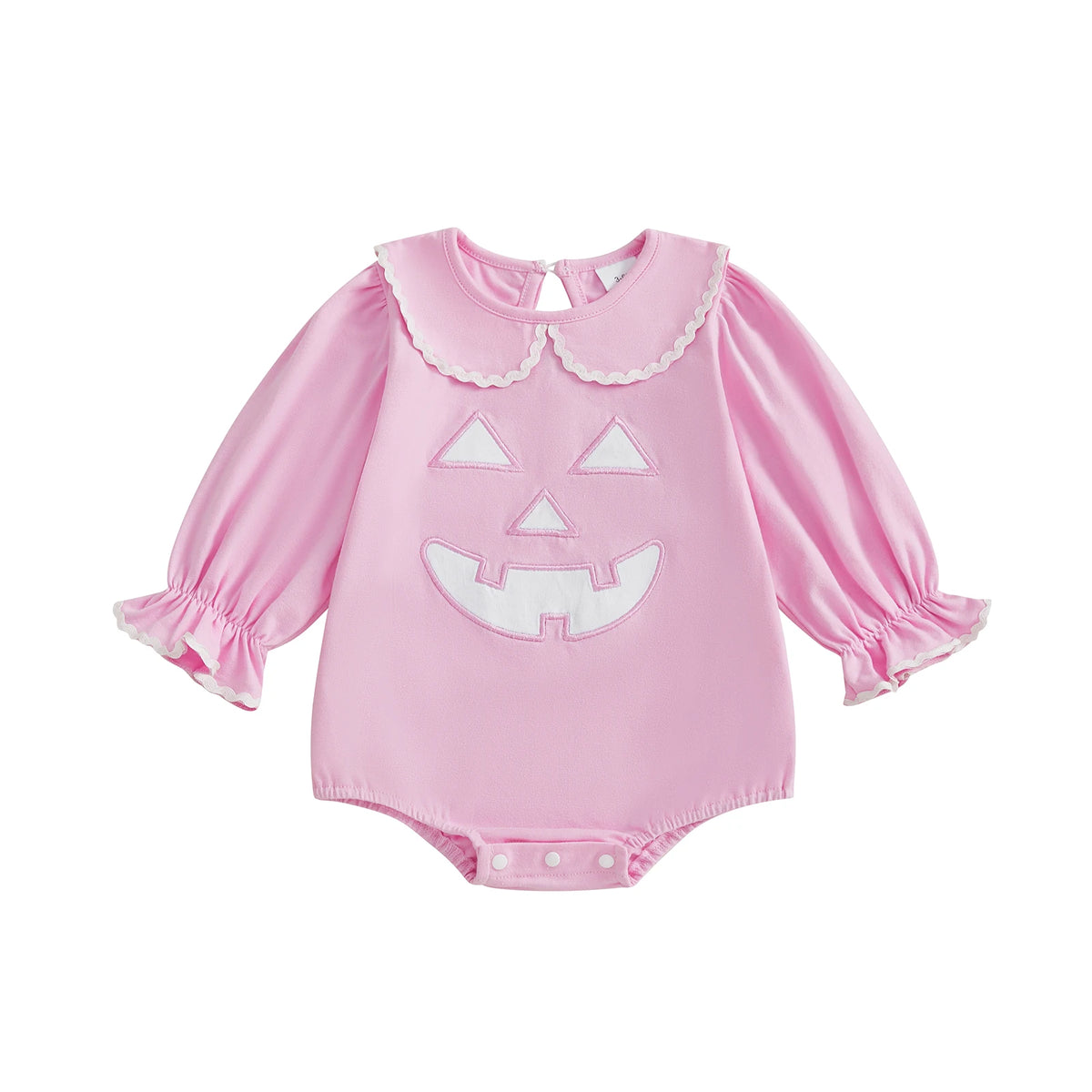 Pumpkin Petootie Little Girl Romper - Palm Beach Pink