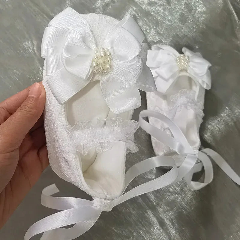 'Charlotte Elise' Lace Baby Girl Shoes for Special Occasions - The Palm Beach Baby