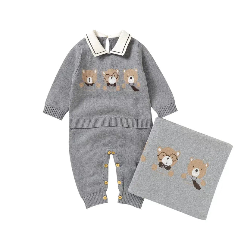 "Beary Cute" Knit Romper And/Or Blanket