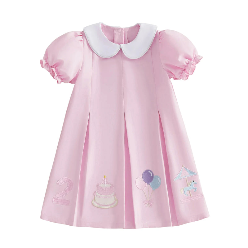 Little Brenda Birthday Embroidered Pink Party Dress – The Palm Beach Baby