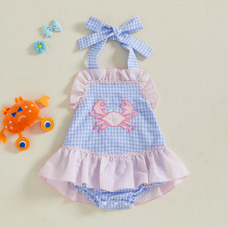 "Little Crab" Girl's Blue Swimsuit