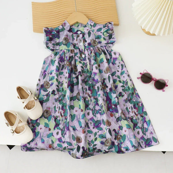 "Tiptoe Through The Flowers" Girls Floral Party Dress - The Palm Beach Baby