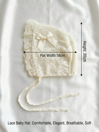 Penelope Ruffled Lace Embroidered Flower Baby Bonnet - 2 Color Options