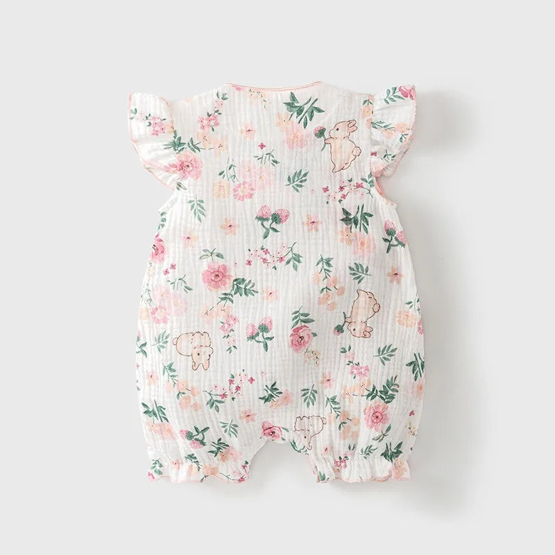 "My Little Flower" Pink Babies Romper