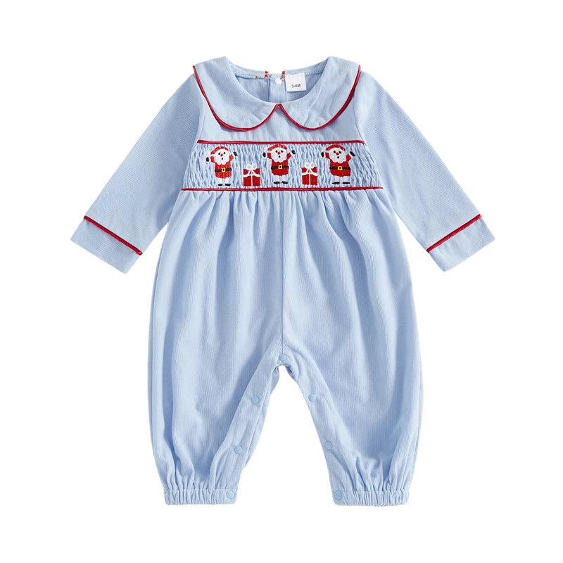"Jingle Bell Santa" Peter Pan Collar Romper