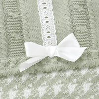 Madeline Baby Knitted Romper in Sage Green - Warm, Stylish, and Comfy for 0-9 Months - The Palm Beach Baby
