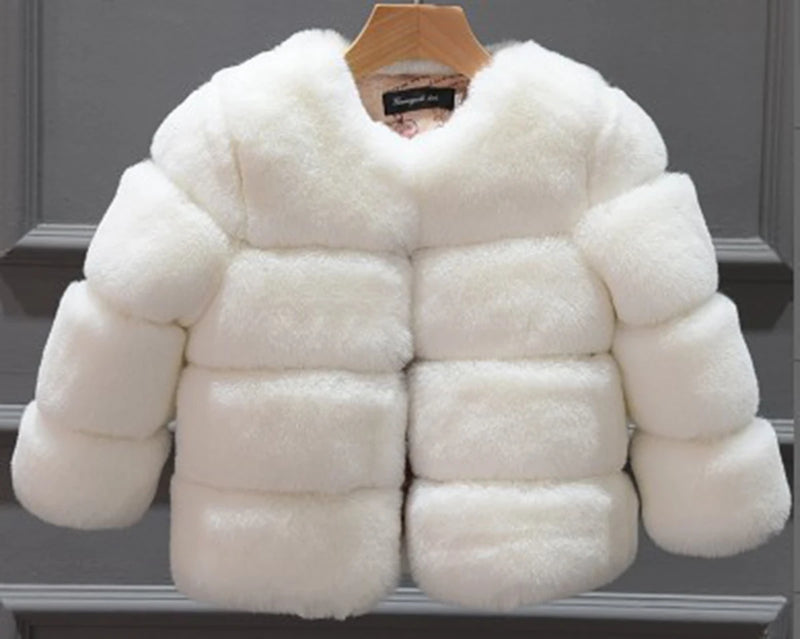 Girl's Warm and Cozy Faux Fur Coat