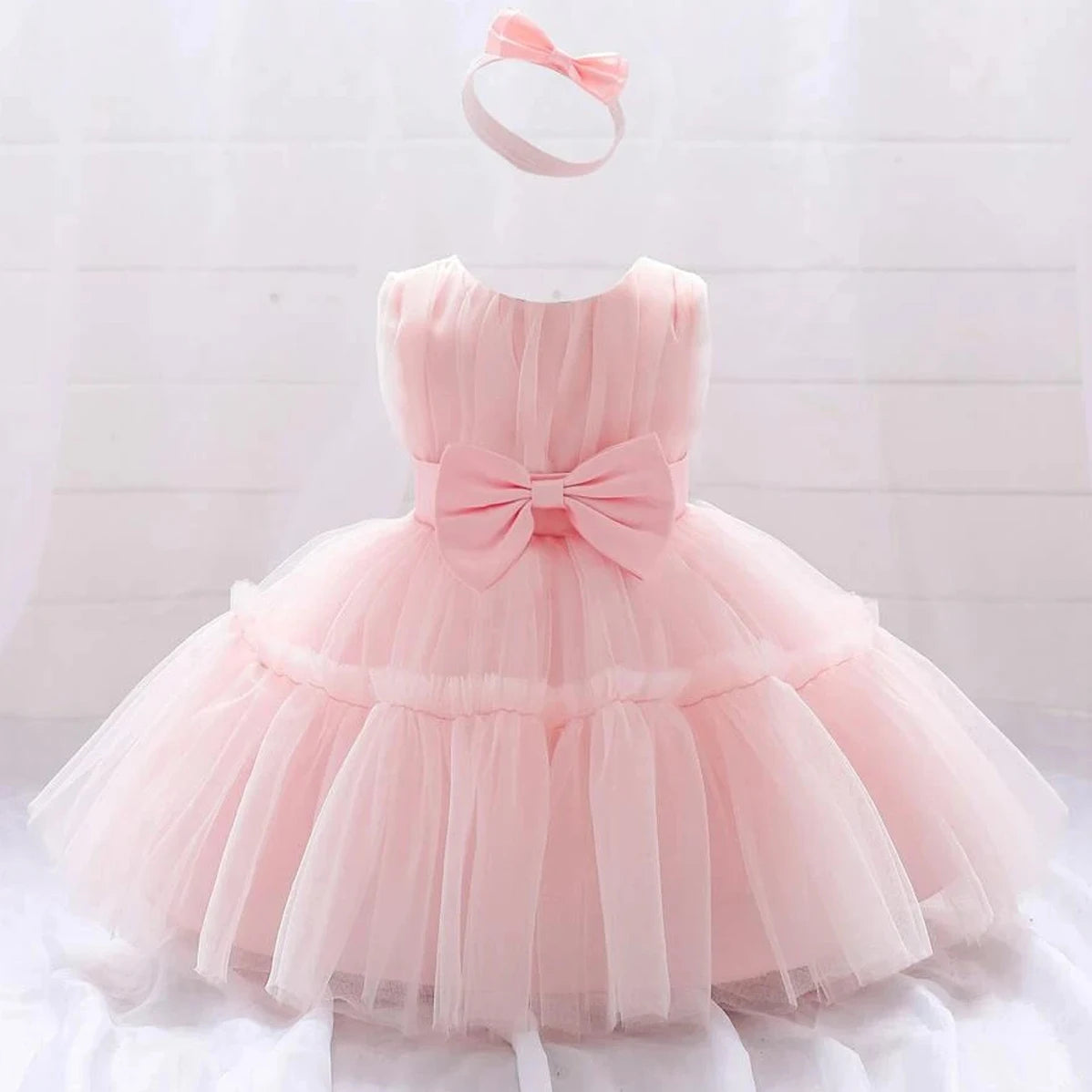 Rowena Lace Special Occasion Dress with Matching Headbow