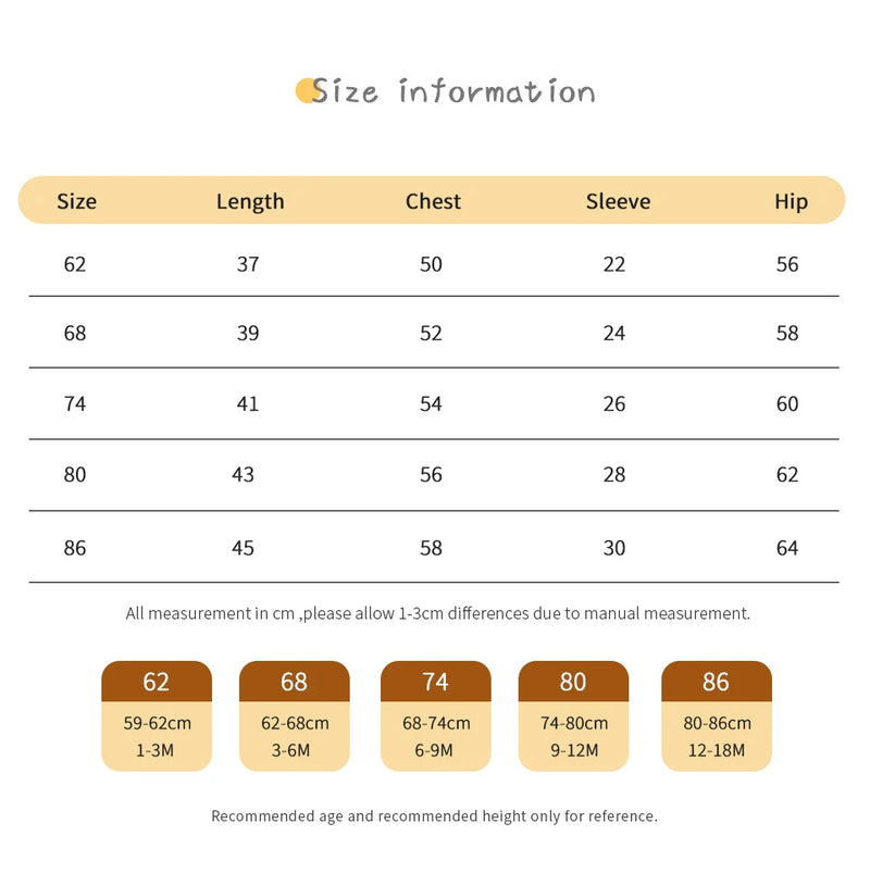 Size information chart for the Bowtie Cutie Long Sleeve Knitted Bubble in Holiday Red, detailing measurements for the perfect fit.